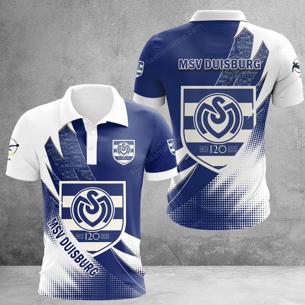 MSV Duisburg Poloshirt Sonderedition Weiß Blau