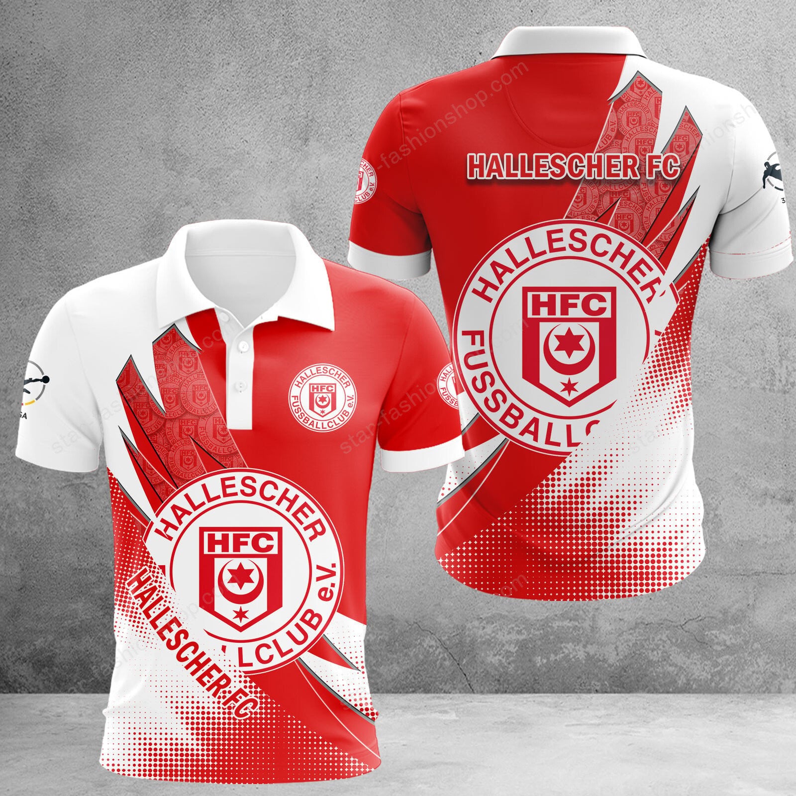 Hallescher FC Poloshirt Sonderedition Weiß Rot