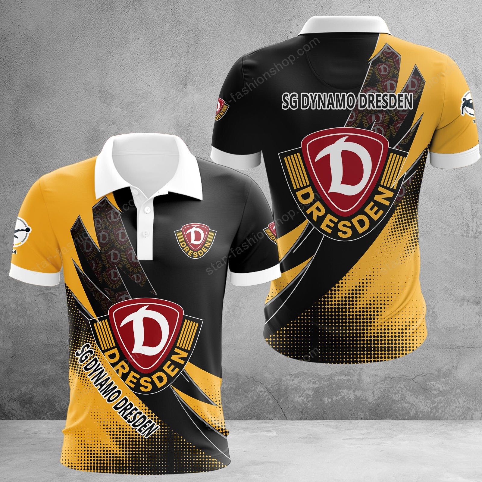 SG Dynamo Dresden Poloshirt Sonderedition Gelb Schwarz