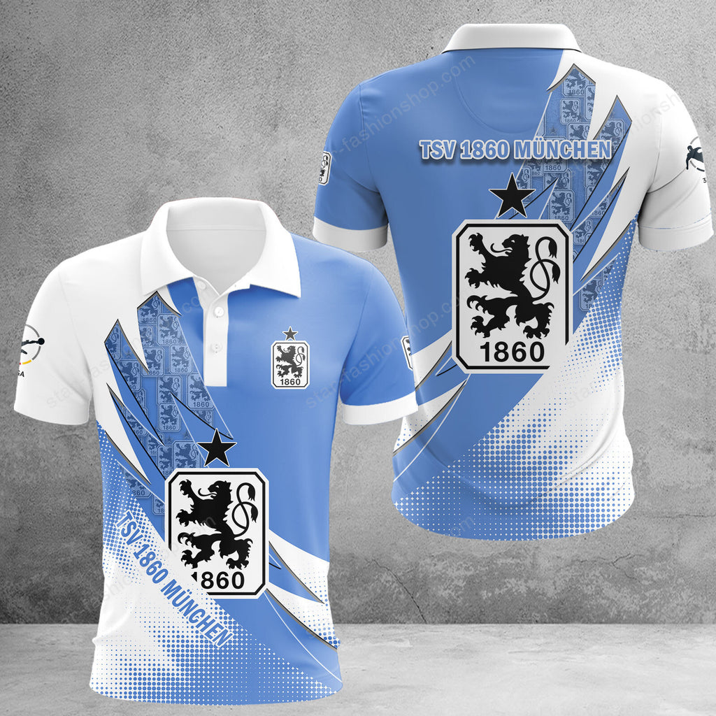 TSV 1860 München Poloshirt Sonderedition Weiß Himmelblau