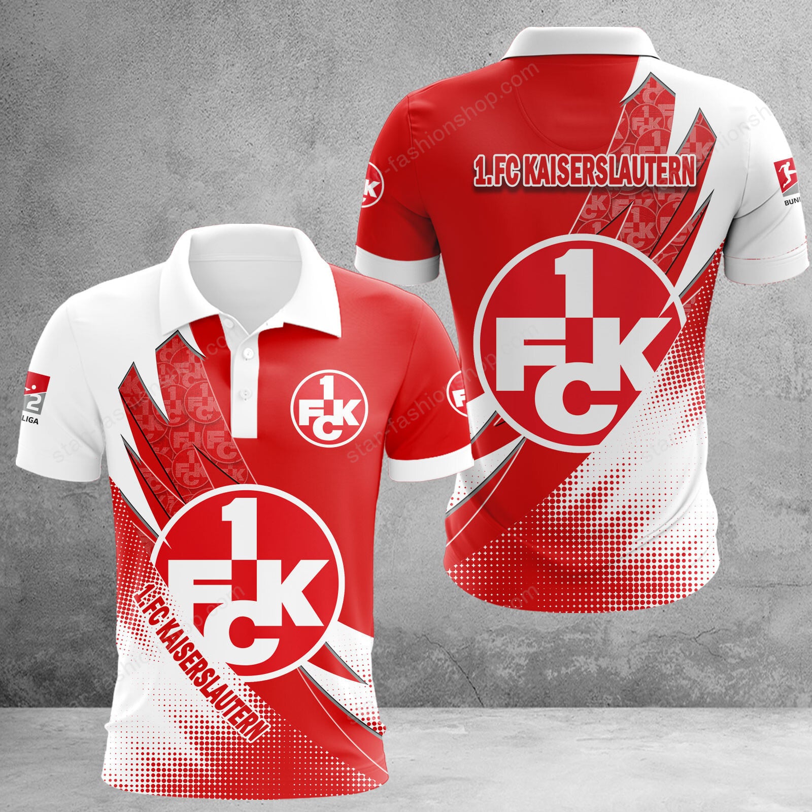 1. FC Kaiserslautern Poloshirt Sonderedition Weiß Rot