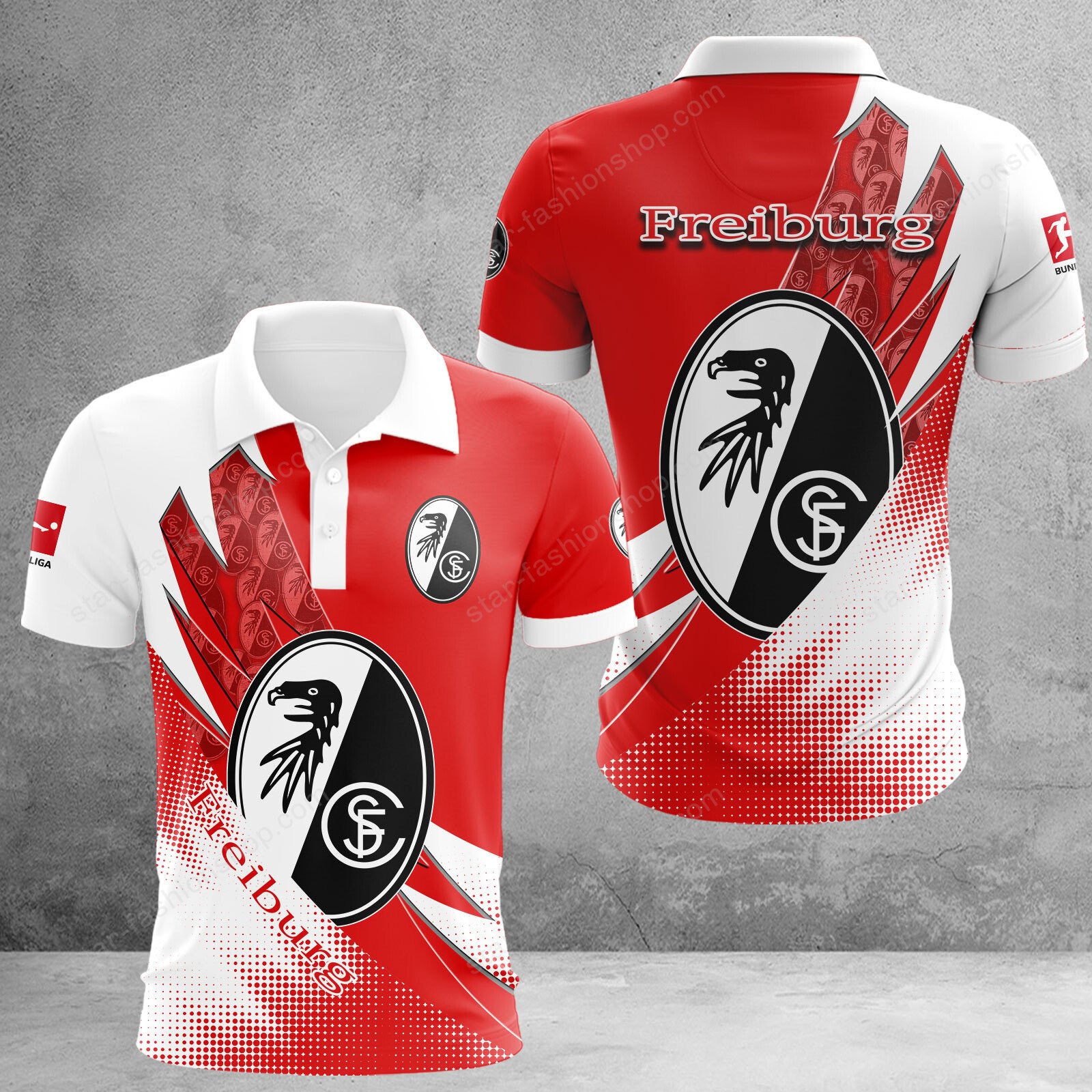 SC Freiburg Poloshirt Sonderedition Weiß Rot