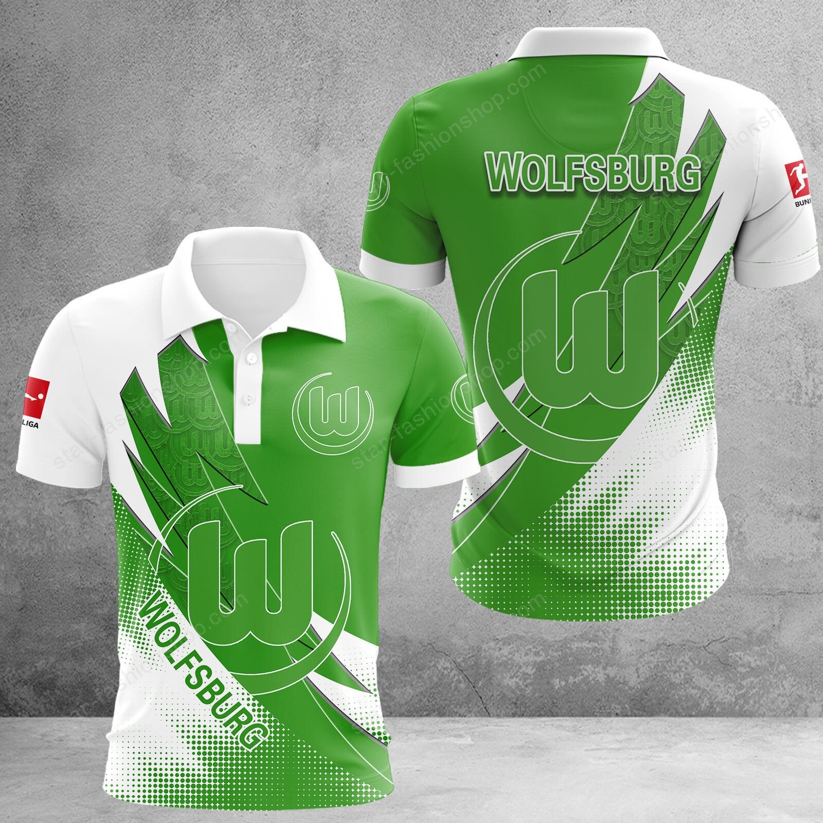 VfL Wolfsburg Poloshirt Sonderedition Weiß Grün