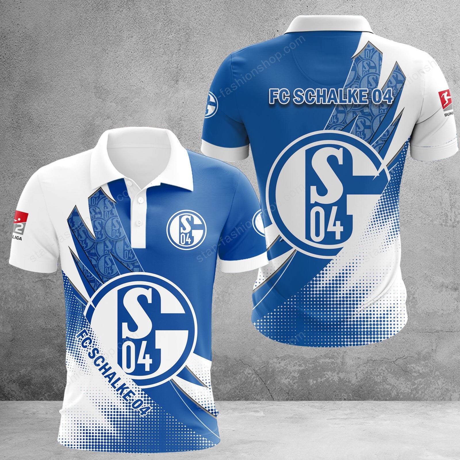 FC Schalke 04 Poloshirt Sonderedition Weiß Blau