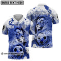 Englische Nationalmannschaft Poloshirt Löwenball Design Weiß Blau