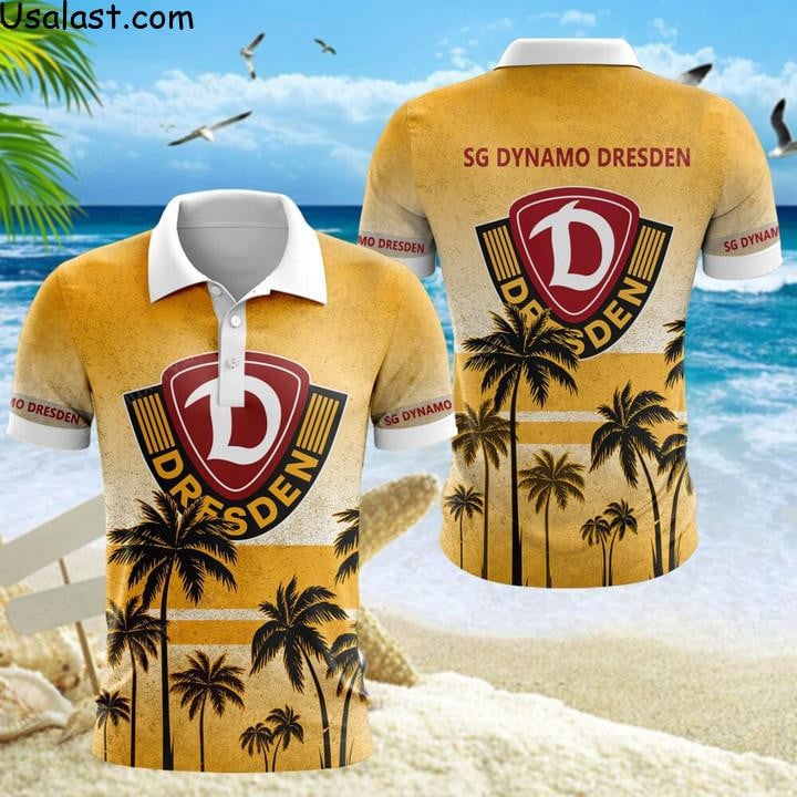 Dynamo Dresden Poloshirt Hawaii Design Gelb