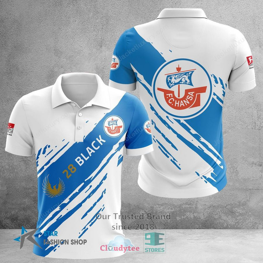 Hansa Rostock Poloshirt 28 Design Weiß
