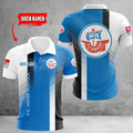 F.C. Hansa Rostock Poloshirt mit individuellem Namen Streifen Design Blau