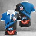 F.C. Hansa Rostock Poloshirt Runde Waben Design Blau Schwarz