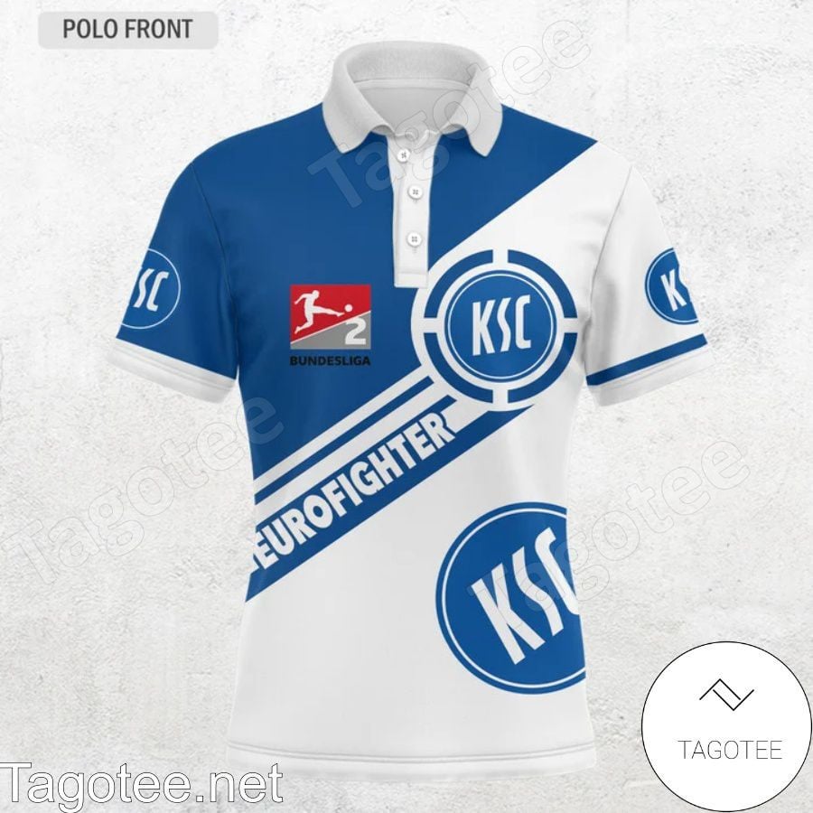 Karlsruher SC Poloshirt Eurofighter Design Blau Weiß