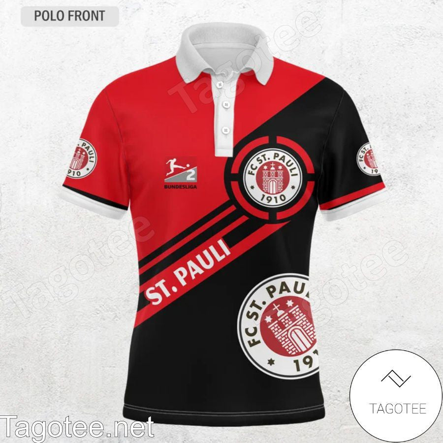 FC St. Pauli 1910 Poloshirt Schwarz Rot