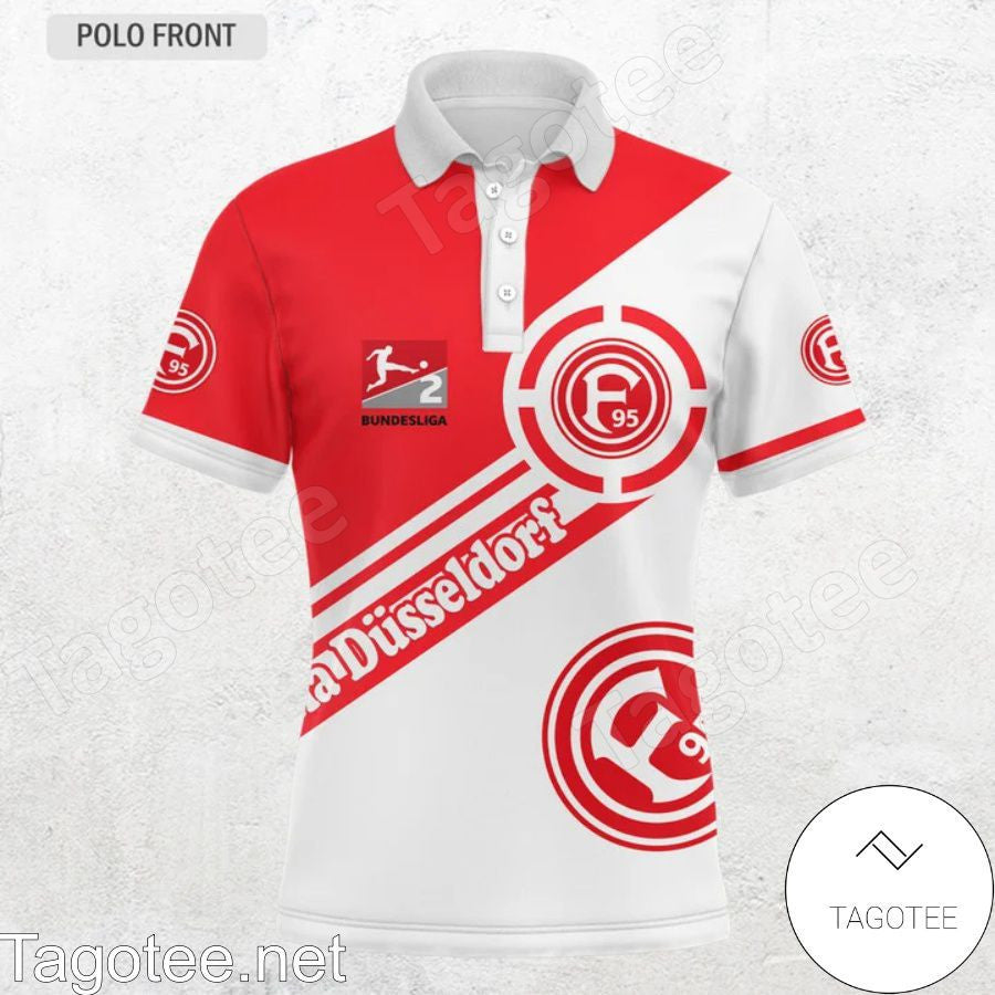 Fortuna Düsseldorf Poloshirt Kreis Stil Rot Weiß