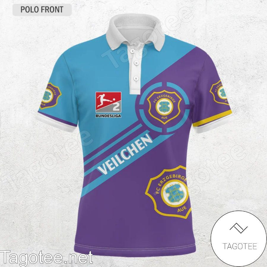 FC Erzgebirge Aue Poloshirt Veilchen Blau Lila