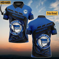 Hertha BSC Poloshirt mit individuellem Namen Neuauflage Vollflächig Bedruckt