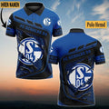 FC Schalke 04 Poloshirt mit individuellem Namen Neuauflage Vollflächig Bedruckt
