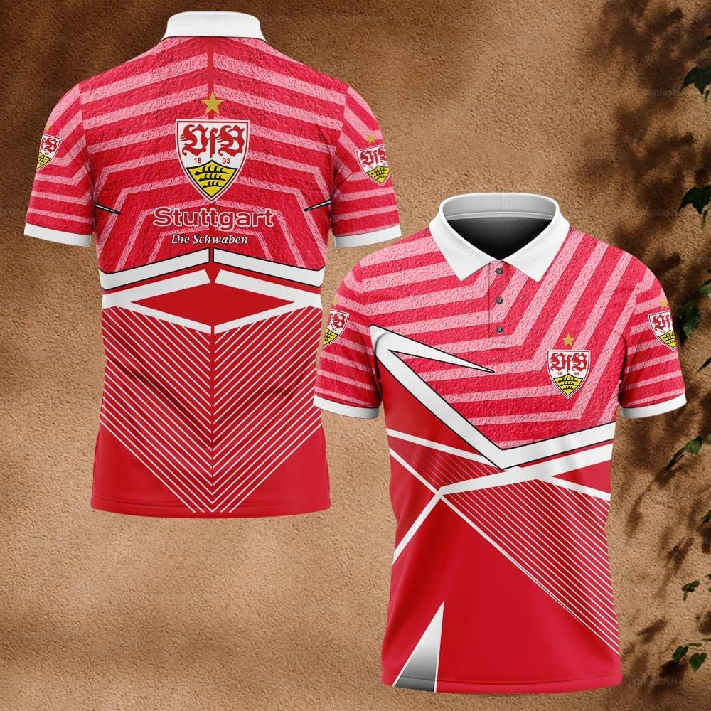 VfB Stuttgart Poloshirt Neuer Grundstil Vollflächig Bedruckt