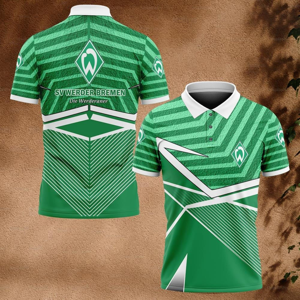 SV Werder Bremen Poloshirt Neuer Grundstil Vollflächig Bedruckt