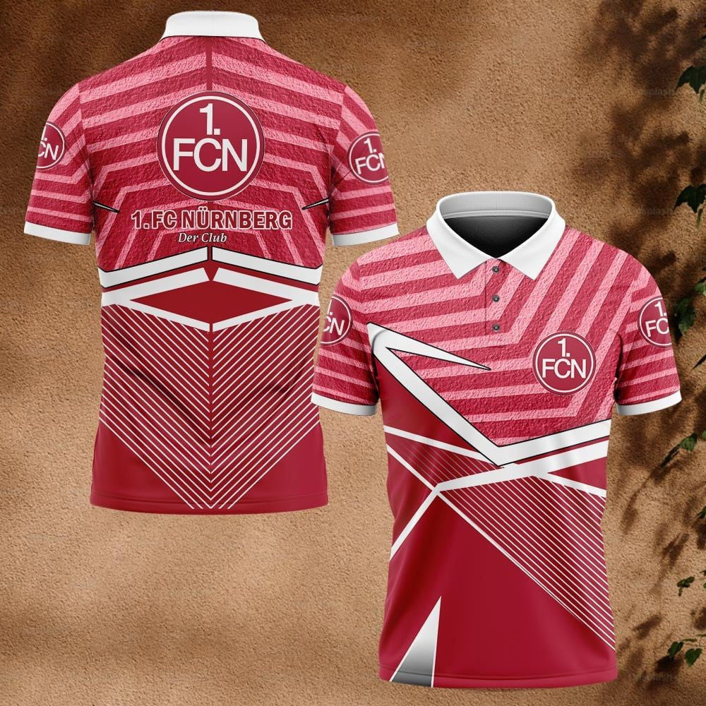 FC Nürnberg Poloshirt Neuer Grundstil Vollflächig Bedruckt