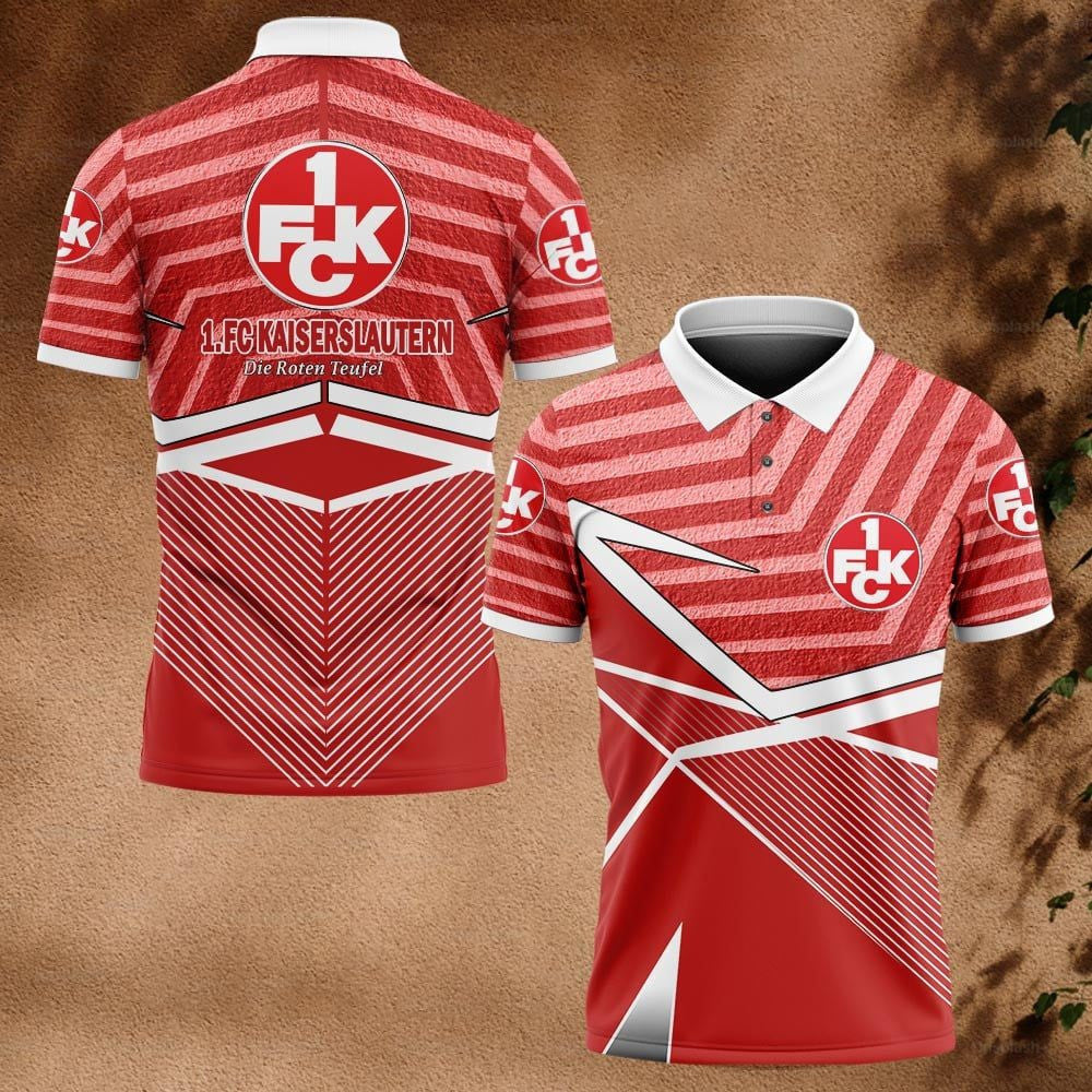 FC Kaiserslautern Poloshirt Neuer Grundstil Vollflächig Bedruckt