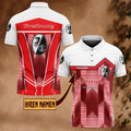SC Freiburg Poloshirt Pfeil Design Vollflächig Bedruckt mit individuellem Namen