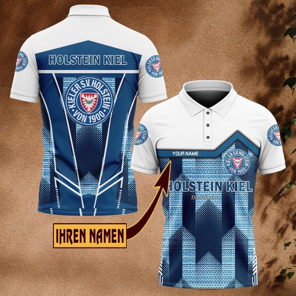 Holstein Kiel Poloshirt Pfeil Design Vollflächig Bedruckt mit individuellem Namen