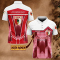 FC Augsburg Poloshirt Pfeil Design Vollflächig Bedruckt mit individuellem Namen