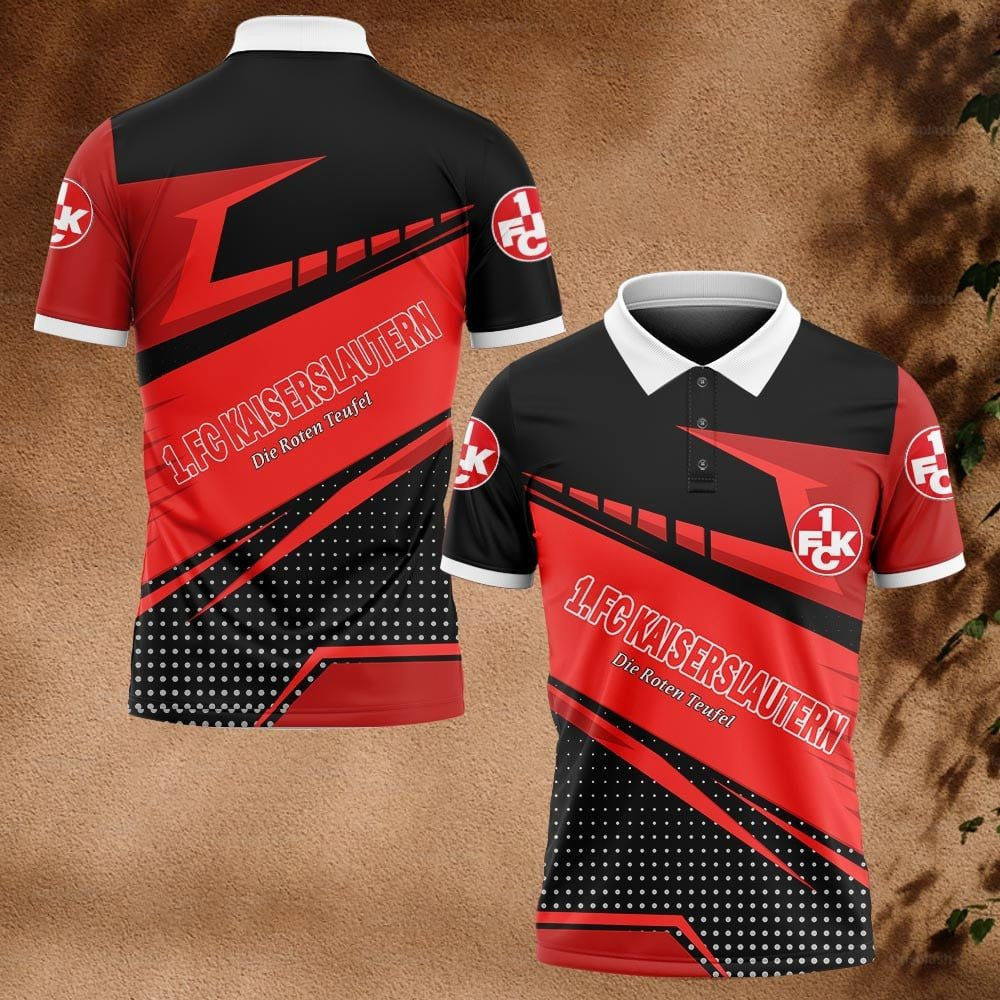 FC Kaiserslautern Poloshirt Tupfen Design Vollflächig Bedruckt
