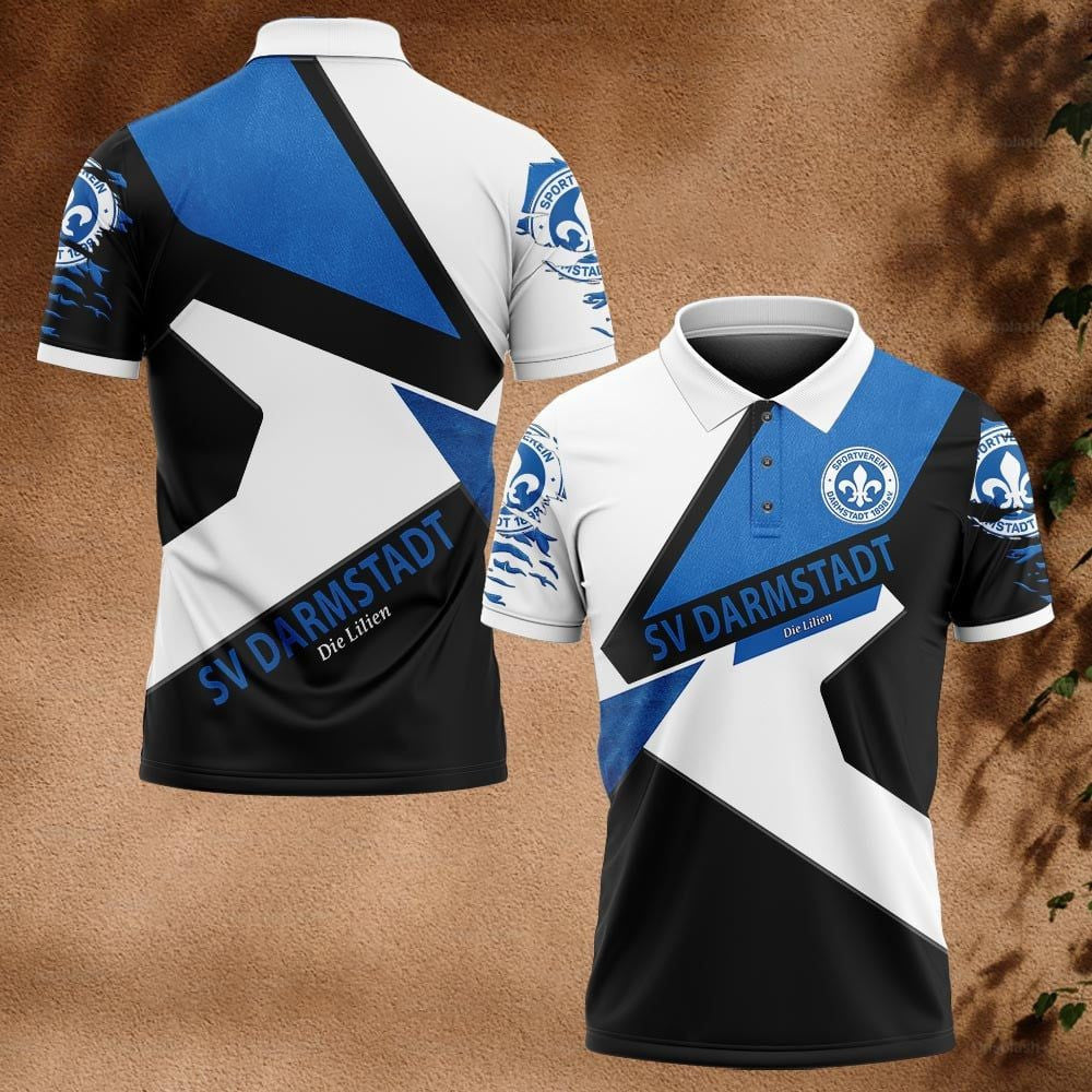 SV Darmstadt 98 Poloshirt Geometrisches Muster Vollflächig Bedruckt
