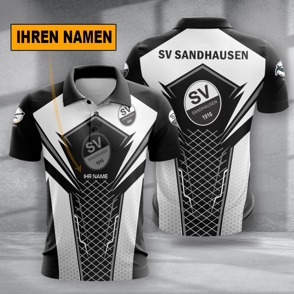 SV Sandhausen Poloshirt Alltagsstil Design Vollflächig Bedruckt mit individuellem Namen