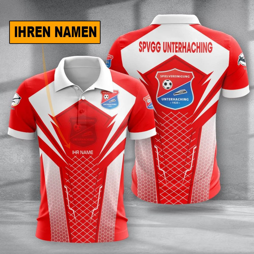SpVgg Unterhaching Poloshirt Alltagsstil Design Vollflächig Bedruckt mit individuellem Namen