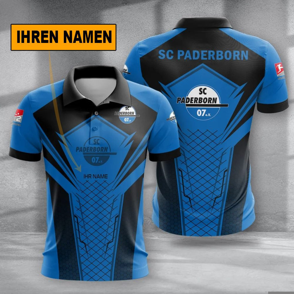 SC Paderborn 07 Poloshirt Sportliches Alltags Design mit individuellem Namen Vollflächig Bedruckt