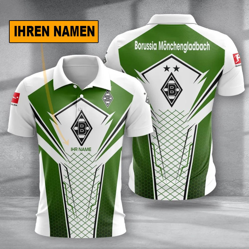 Borussia Mönchengladbach Poloshirt Alltagsstil Design Vollflächig Bedruckt mit individuellem Namen