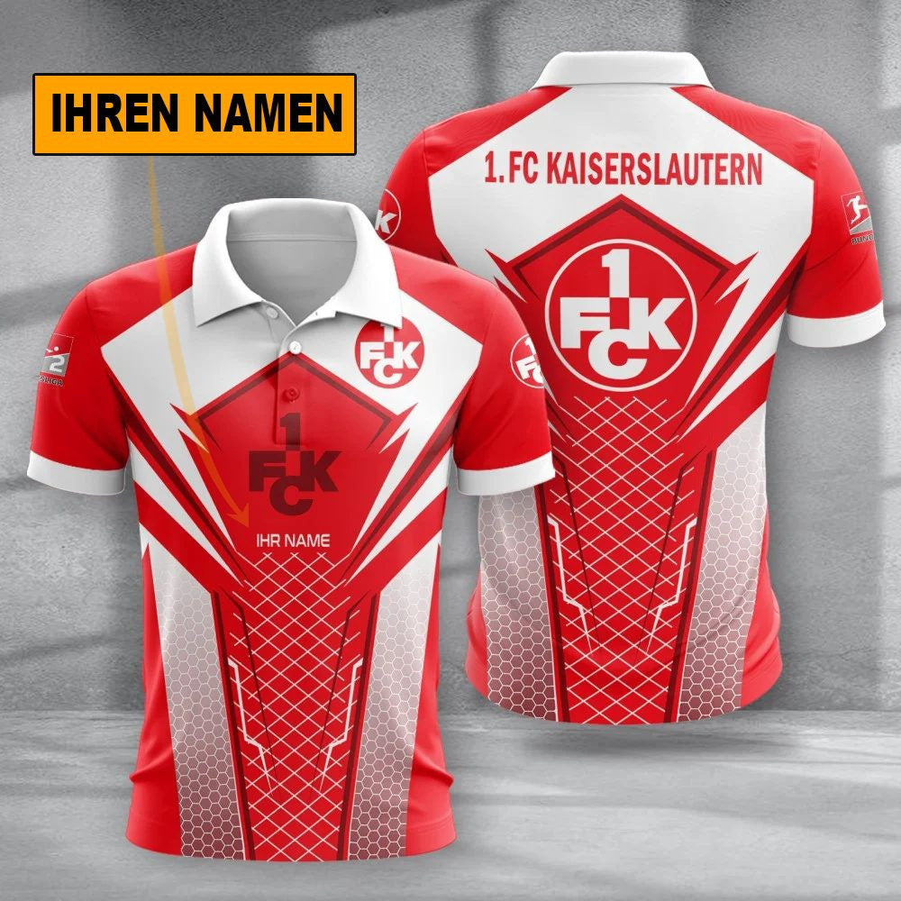 FC Kaiserslautern Poloshirt Sportliches Alltags Design mit individuellem Namen Vollflächig Bedruckt