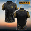 FC Kaiserslautern Poloshirt Blumen Design Vollflächig Bedruckt mit individuellem Namen Schwarz
