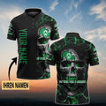 SV Werder Bremen Poloshirt Schädel Design mit individuellem Namen Vollflächig Bedruckt Schwarz