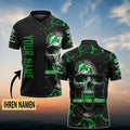 SpVgg Greuther Fürth Poloshirt Schädel Design mit individuellem Namen Vollflächig Bedruckt Schwarz