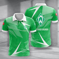 SV Werder Bremen Poloshirt Batik Design Vollflächig Bedruckt Grün