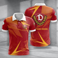 SG Dynamo Dresden Poloshirt Batik Design Vollflächig Bedruckt Rot