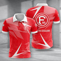 Fortuna Düsseldorf Poloshirt Batik Design Vollflächig Bedruckt Rot