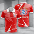 Bayern München Poloshirt Batik Design Vollflächig Bedruckt Rot