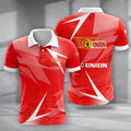 FC Union Berlin Poloshirt Batik Design Vollflächig Bedruckt Rot
