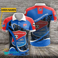 SpVgg Unterhaching Poloshirt Weiche Kurven Design mit individuellem Namen Blau