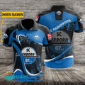 SC Paderborn 07 Poloshirt Sportliches Weiche Kurven Design mit individuellem Namen Blau