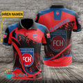 FC Heidenheim 1846 Poloshirt Sportliches Weiche Kurven Design mit individuellem Namen Rot