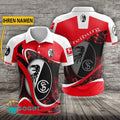 SC Freiburg Poloshirt Weiche Kurven Design mit individuellem Namen Rot