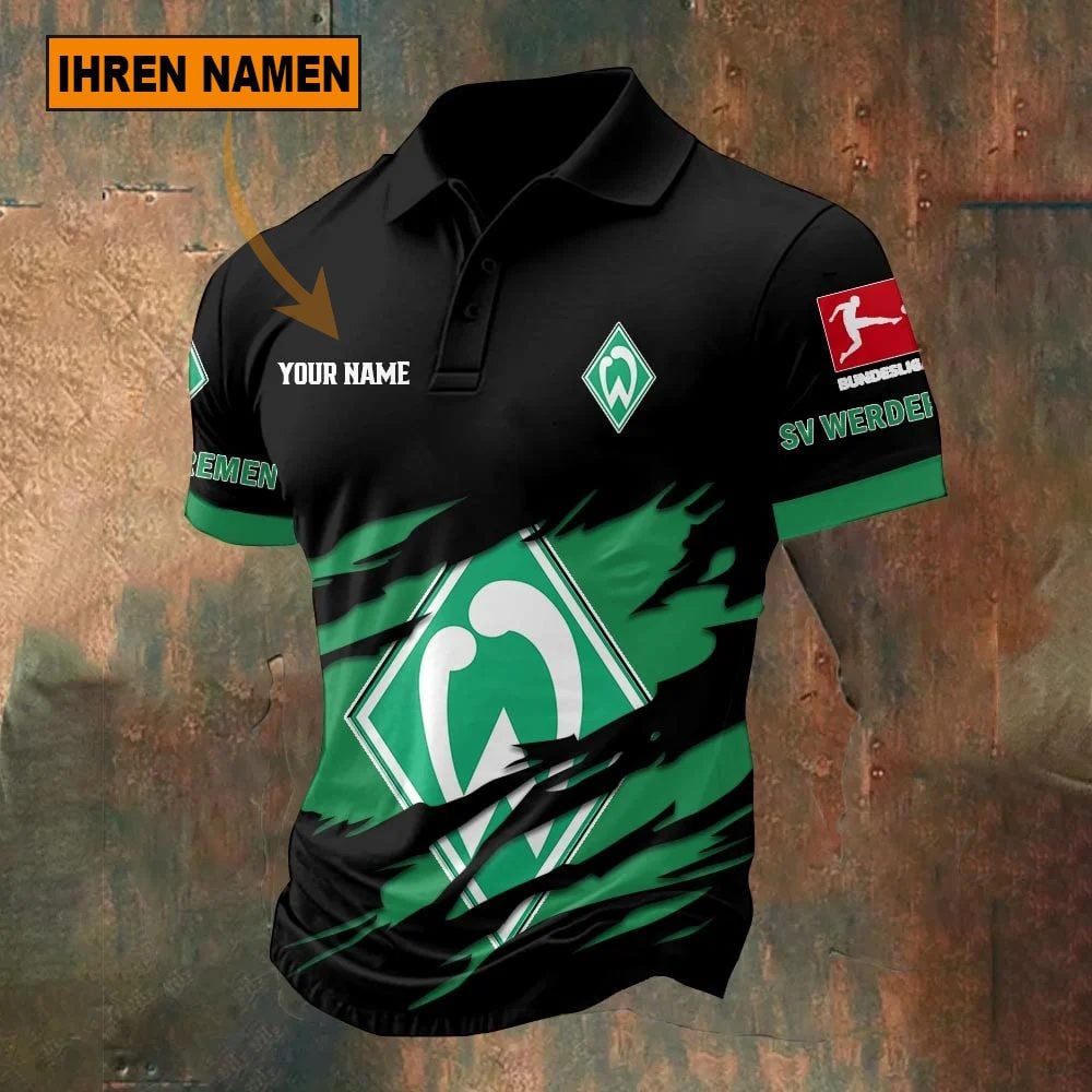 SV Werder Bremen Poloshirt Riss Design Neue Edition mit individuellem Namen