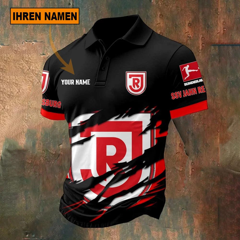 SSV Jahn Regensburg Poloshirt Riss Design Neue Edition mit individuellem Namen