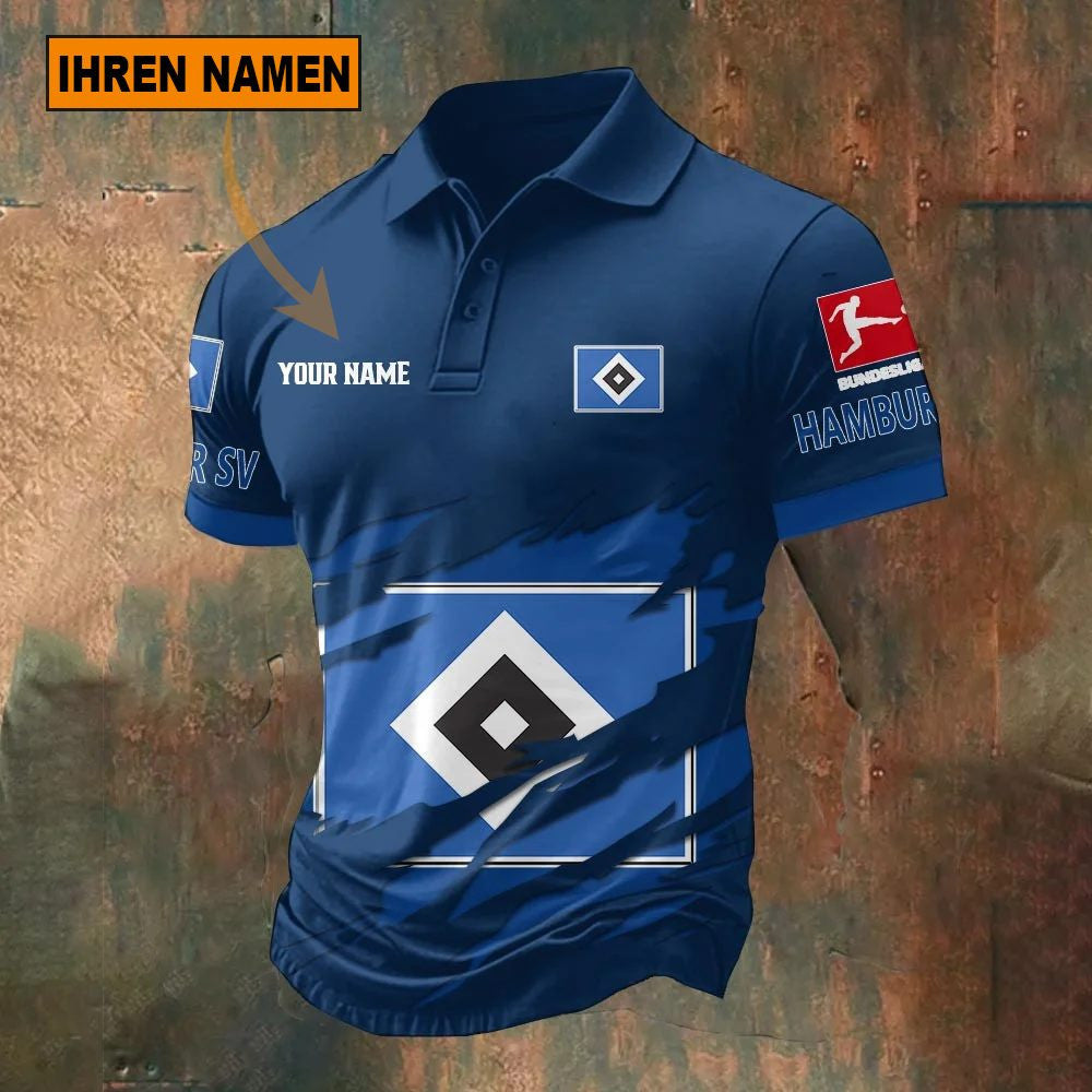 Hamburger SV Poloshirt Riss Design Neue Edition mit individuellem Namen