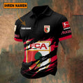 FC Augsburg Poloshirt Riss Design Neue Edition mit individuellem Namen