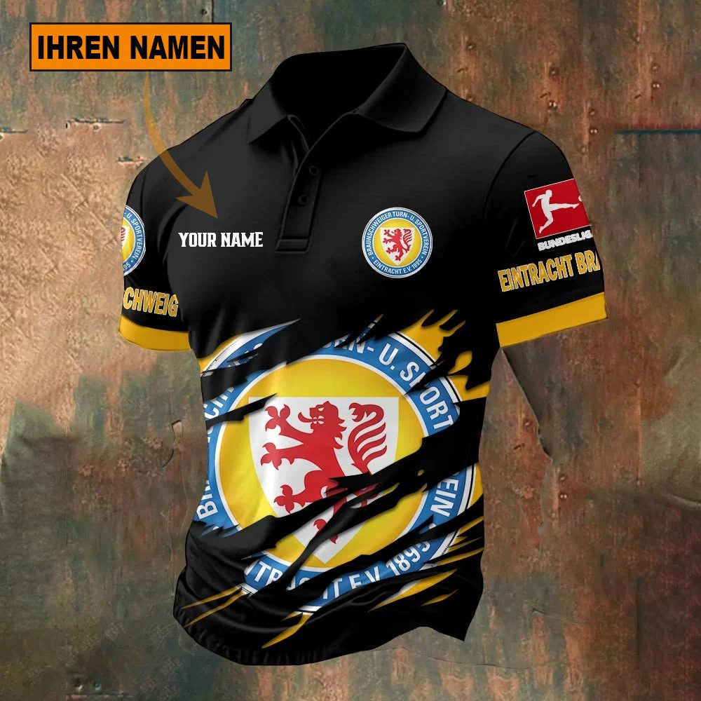 Eintracht Braunschweig Poloshirt Riss Design Neue Edition mit individuellem Namen